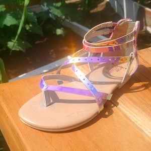 NWOT Jelly Pop Holographic Gladiator Girl Sandals